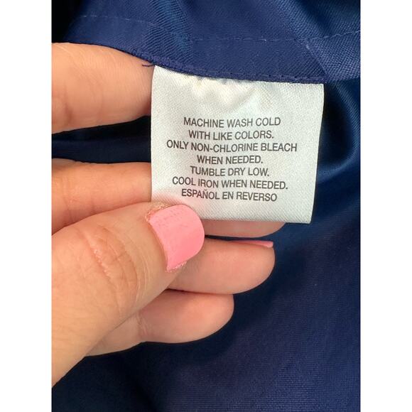 Charter Club lapis blue 3/4 sleeves button collard blouse size large - Picture 4 of 14